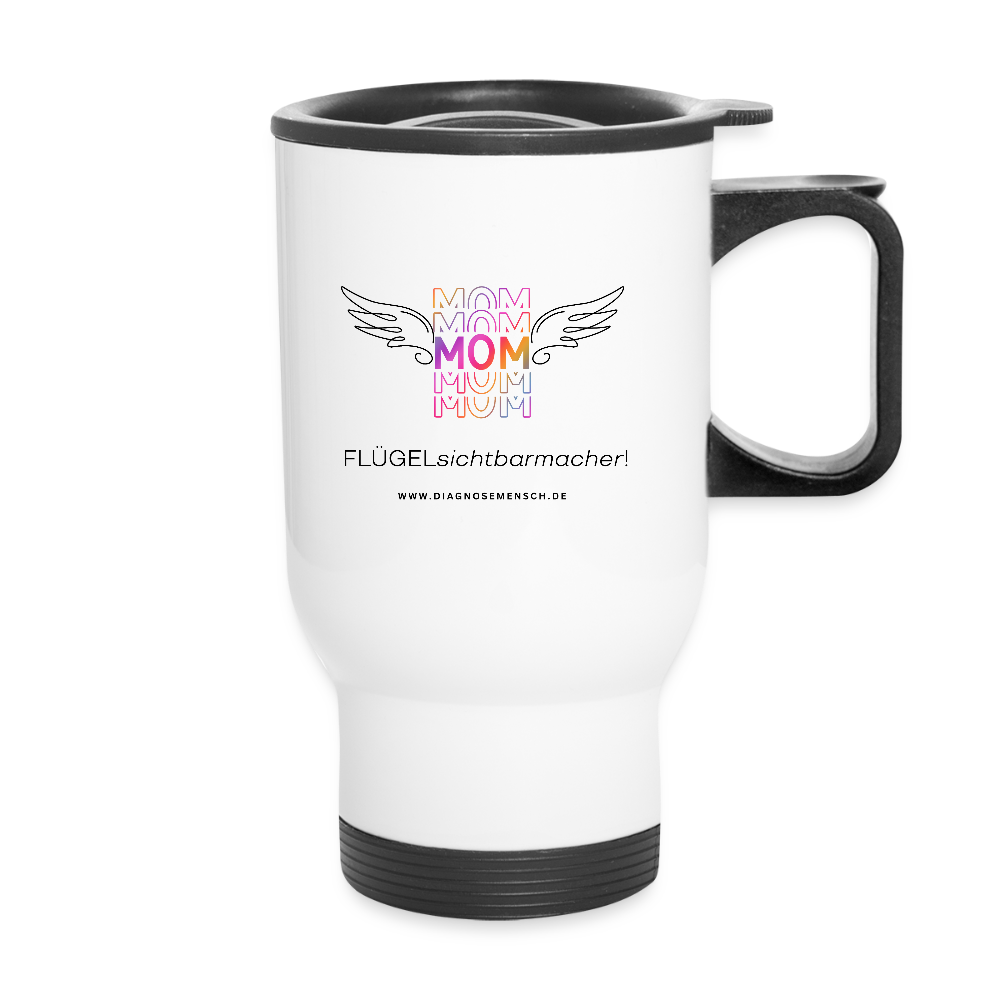 Thermobecher mit Tragegriff "Flügel - Mom" - Best Buddy - Weiß