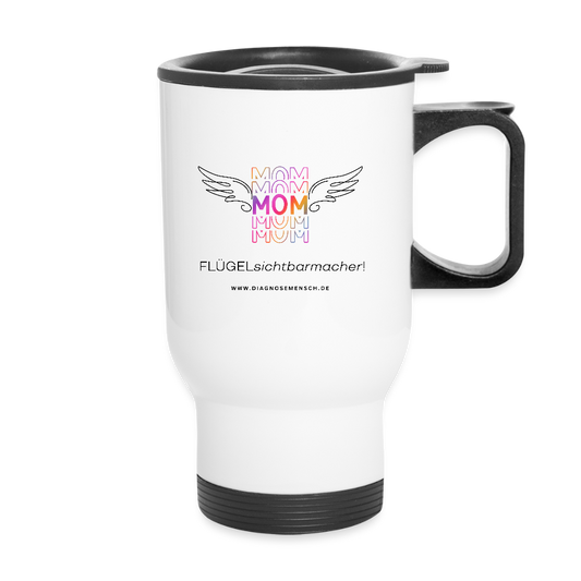 Thermobecher mit Tragegriff "Flügel - Mom" - Best Buddy - Weiß