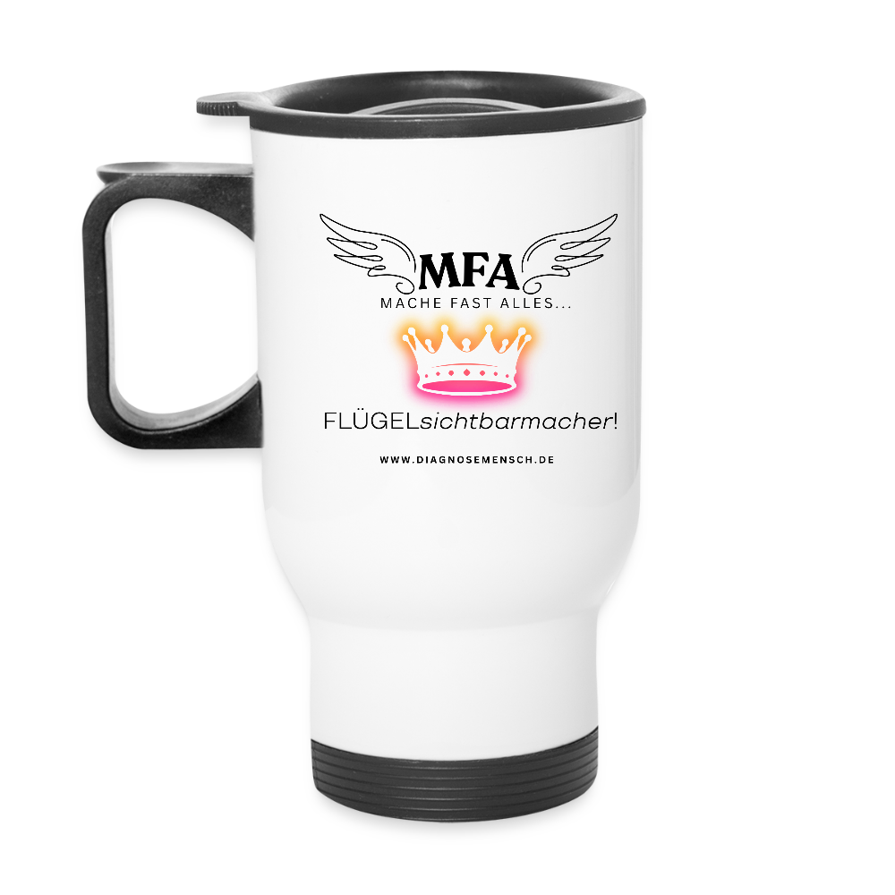 Thermobecher mit Tragegriff "MFA Crown" - Best Buddy - Weiß