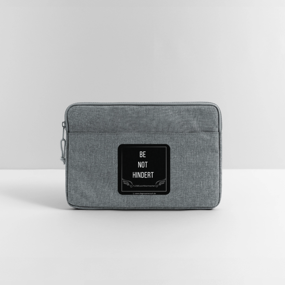 Laptoptasche 13" "BE NOT HINDERT" - FLÜGELsichtbarmacher - Grau meliert