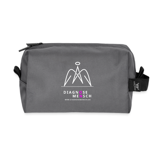 Recycelte Kulturtasche "Diagnose Mensch - ON" - Anthrazit