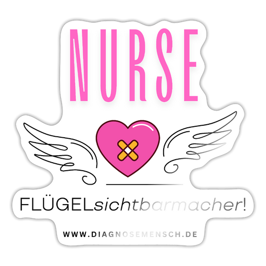 Sticker "Flügel Nurse" - Best Buddy - Weiß glänzend