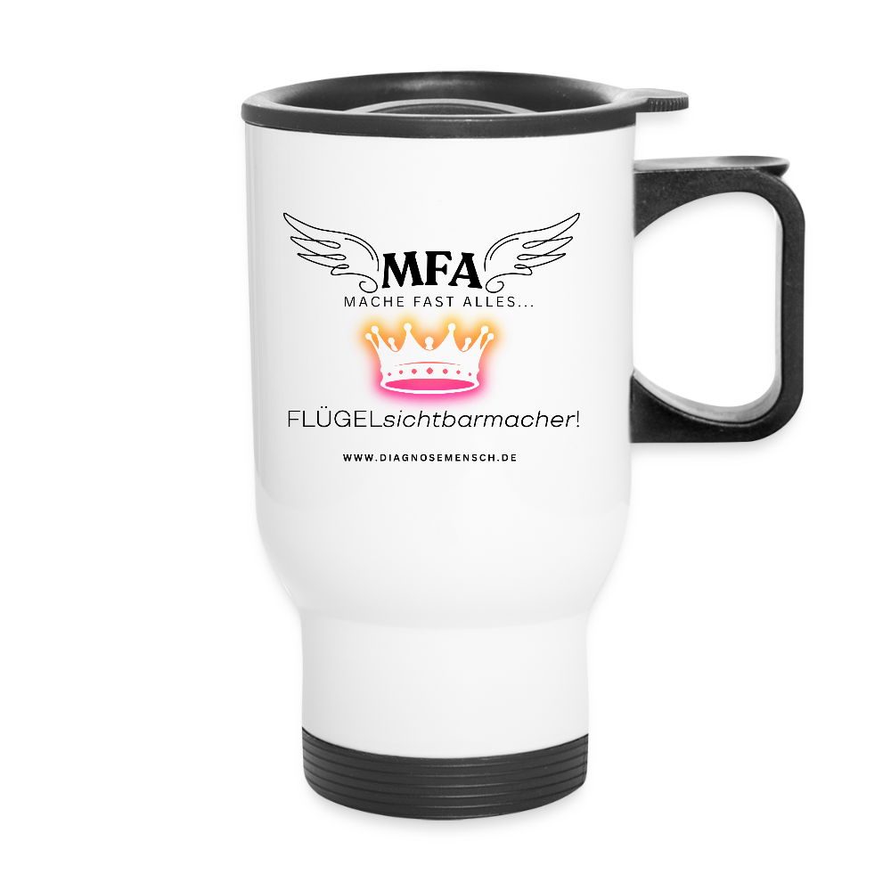 Thermobecher mit Tragegriff "MFA Crown" - Best Buddy - Weiß