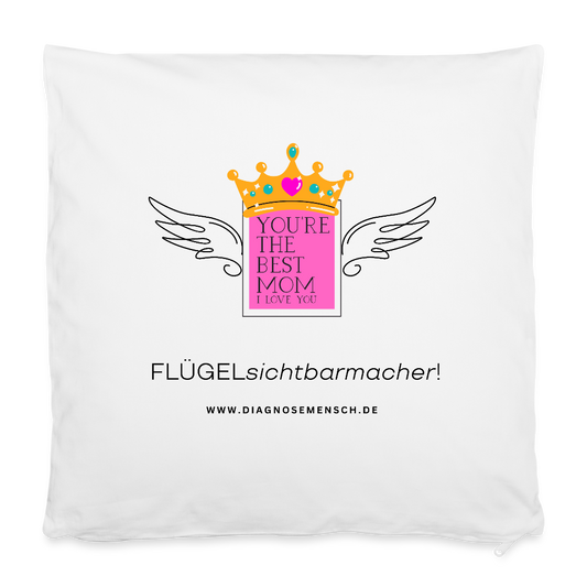 Kissenbezug 40 x 40 cm "Flügel Mom" -Best Buddy - Weiß