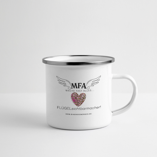 Emaille-Tasse "MFA Leo" - Best Buddy - Weiß