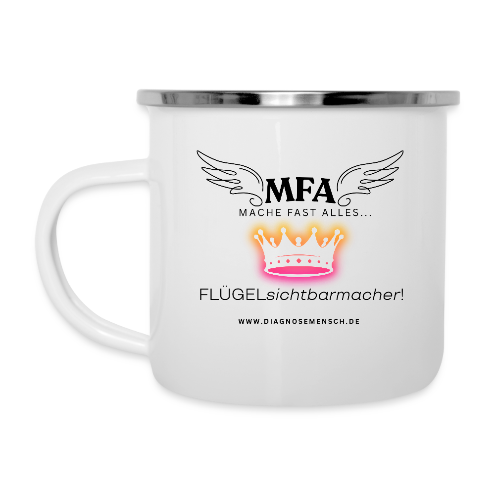 Emaille-Tasse "MFA CROWN" - Best Buddy - Weiß
