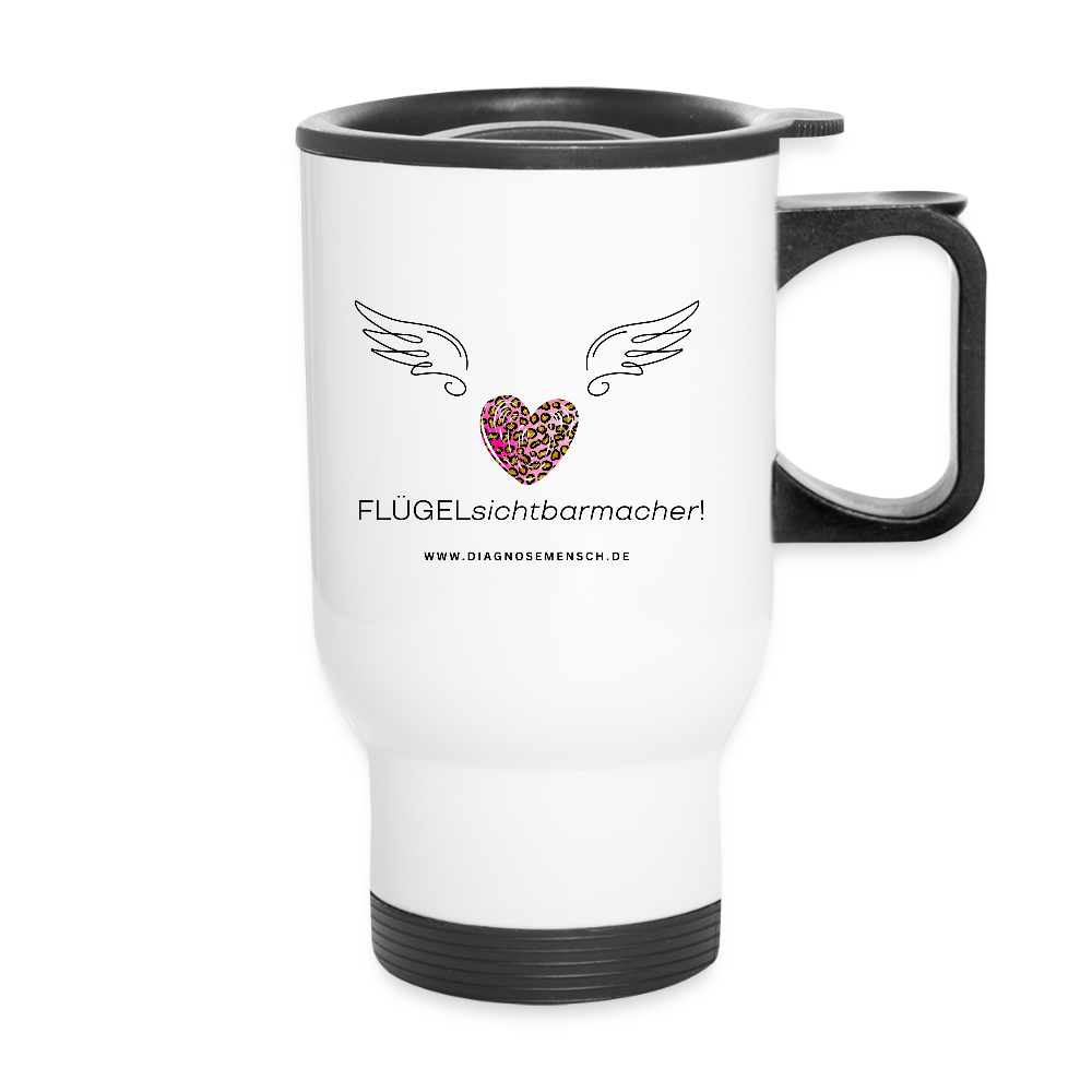 Thermobecher mit Tragegriff "Flügel" - Best Buddy - Weiß