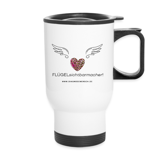 Thermobecher mit Tragegriff "Flügel" - Best Buddy - Weiß