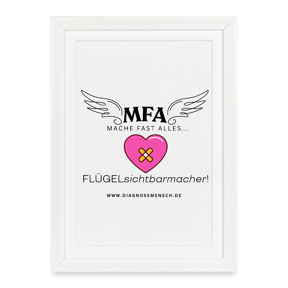 Gerahmtes Poster (27 × 37 cm) "MFA HerzPflaster" - Best Buddy - Weiß