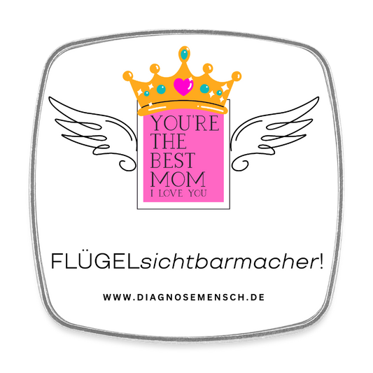Viereckiger Kühlschrankmagnet "Flügel Mom" - Best Buddy - Weiß