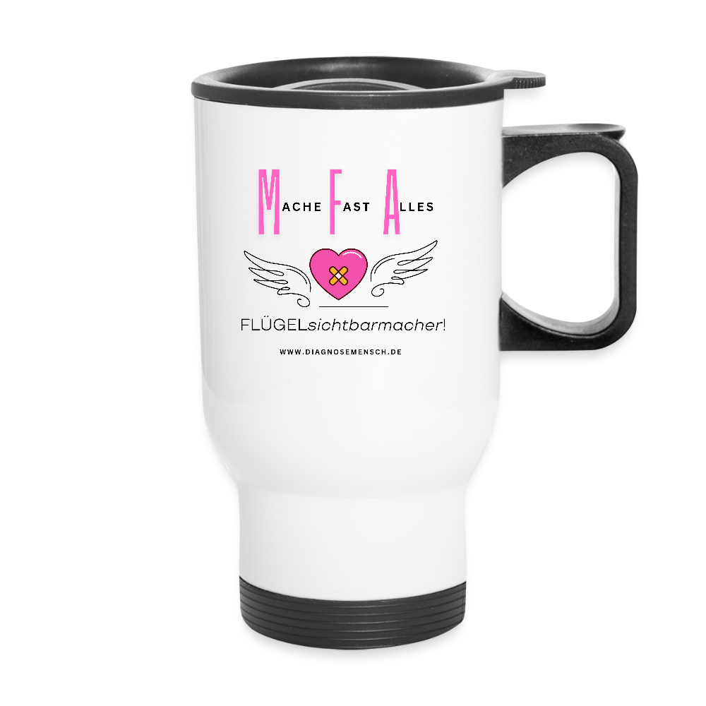 Thermobecher mit Tragegriff "MFA" - Best Buddy - Weiß