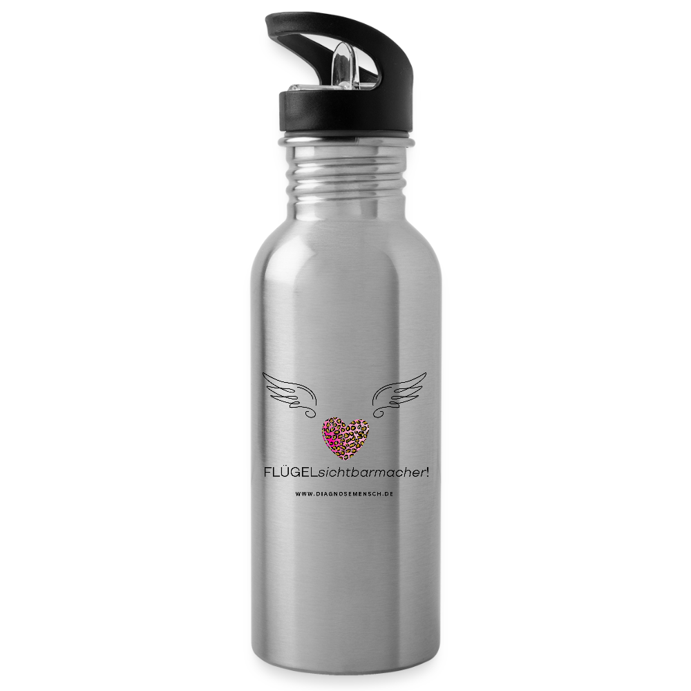 Trinkflasche mit integriertem Strohhalm "Flügel" Best Buddy - Lightsilver