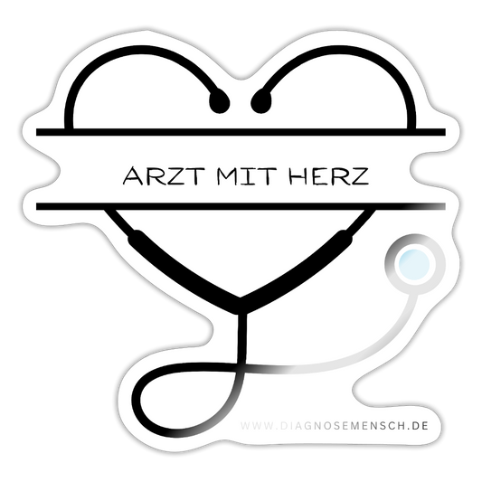 Sticker "Arzt mit Herz" - Best Buddy - Weiß glänzend