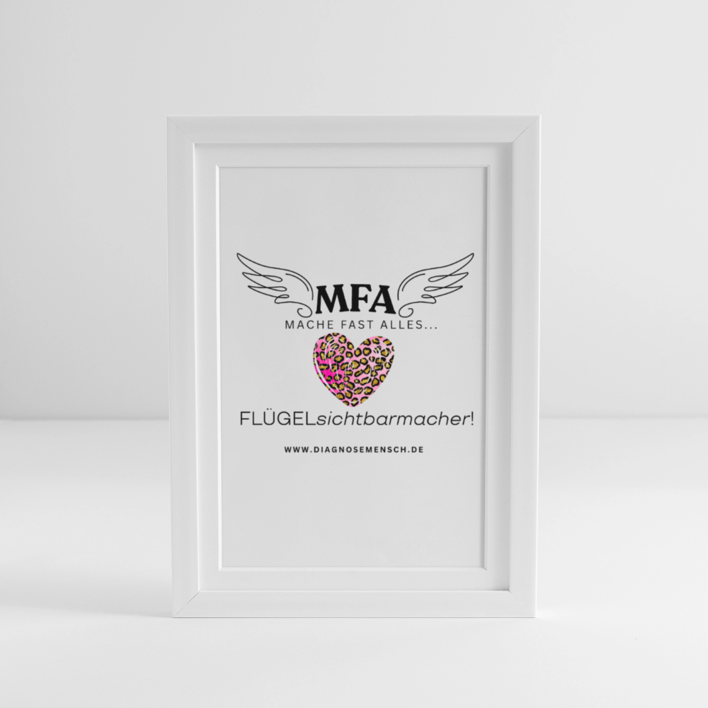 Gerahmtes Poster (27 × 37 cm) "MFA Leo" - Best Buddy - Weiß