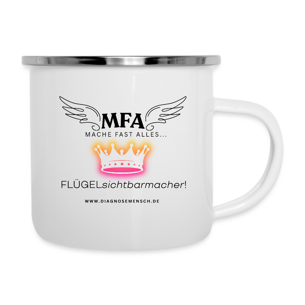 Emaille-Tasse "MFA CROWN" - Best Buddy - Weiß