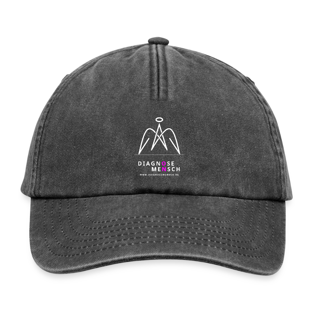 Relaxed Vintage Cap "Diagnose Mensch - ON" - Vintage Schwarz