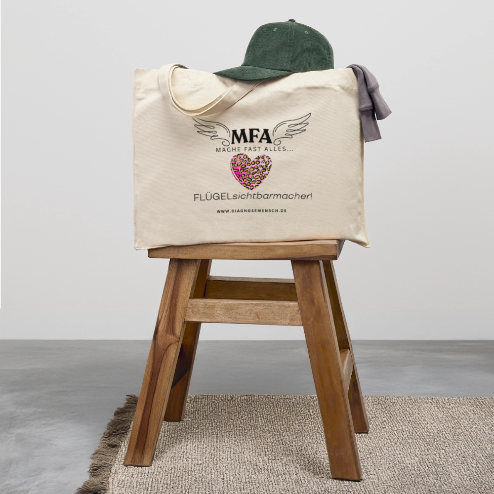 Shopping Bag XXL recycelt "MFA Leo" - Best Buddy - Naturweiß