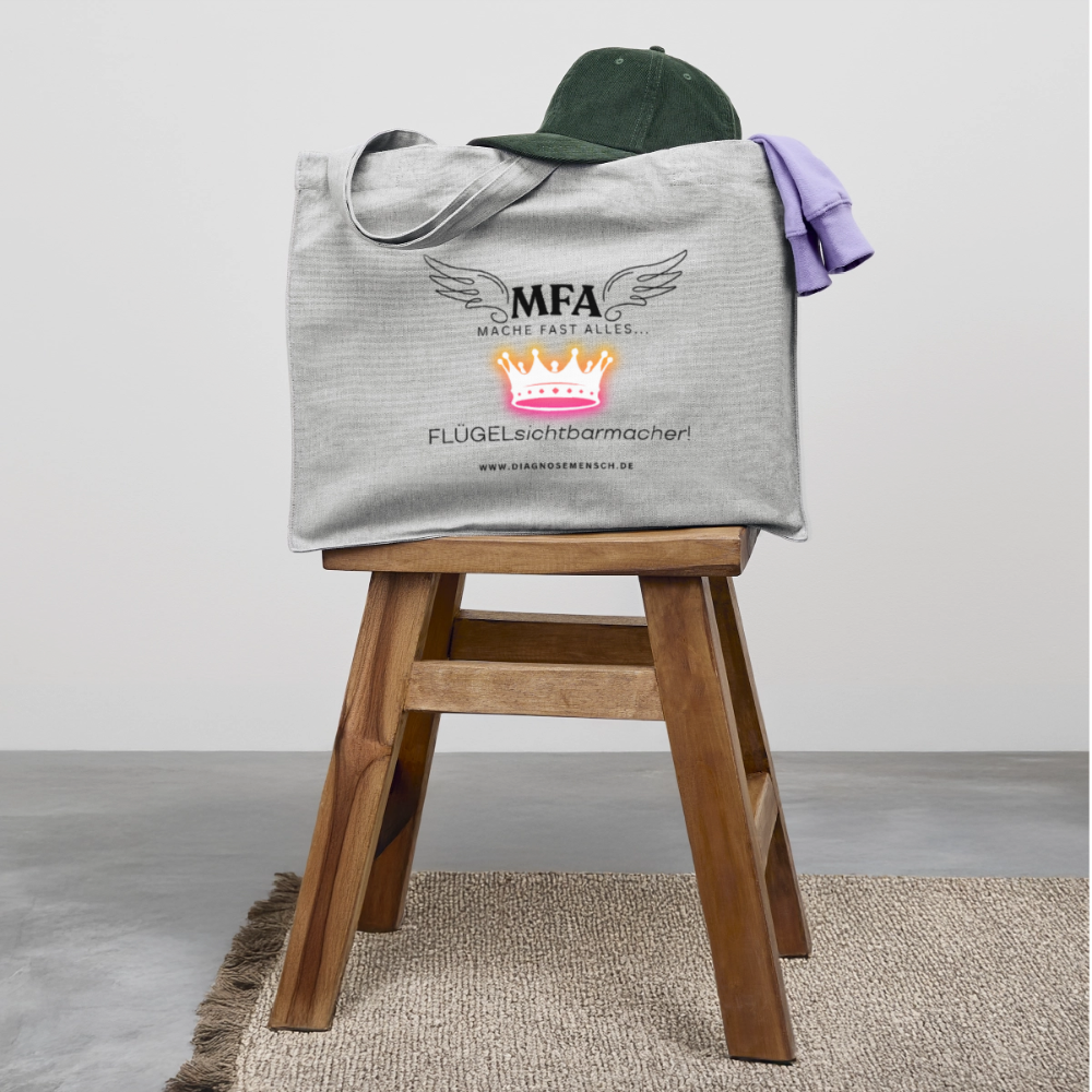 Shopping Bag recycelt XXL  "MFA CROWN" - Best Buddy - Grau meliert