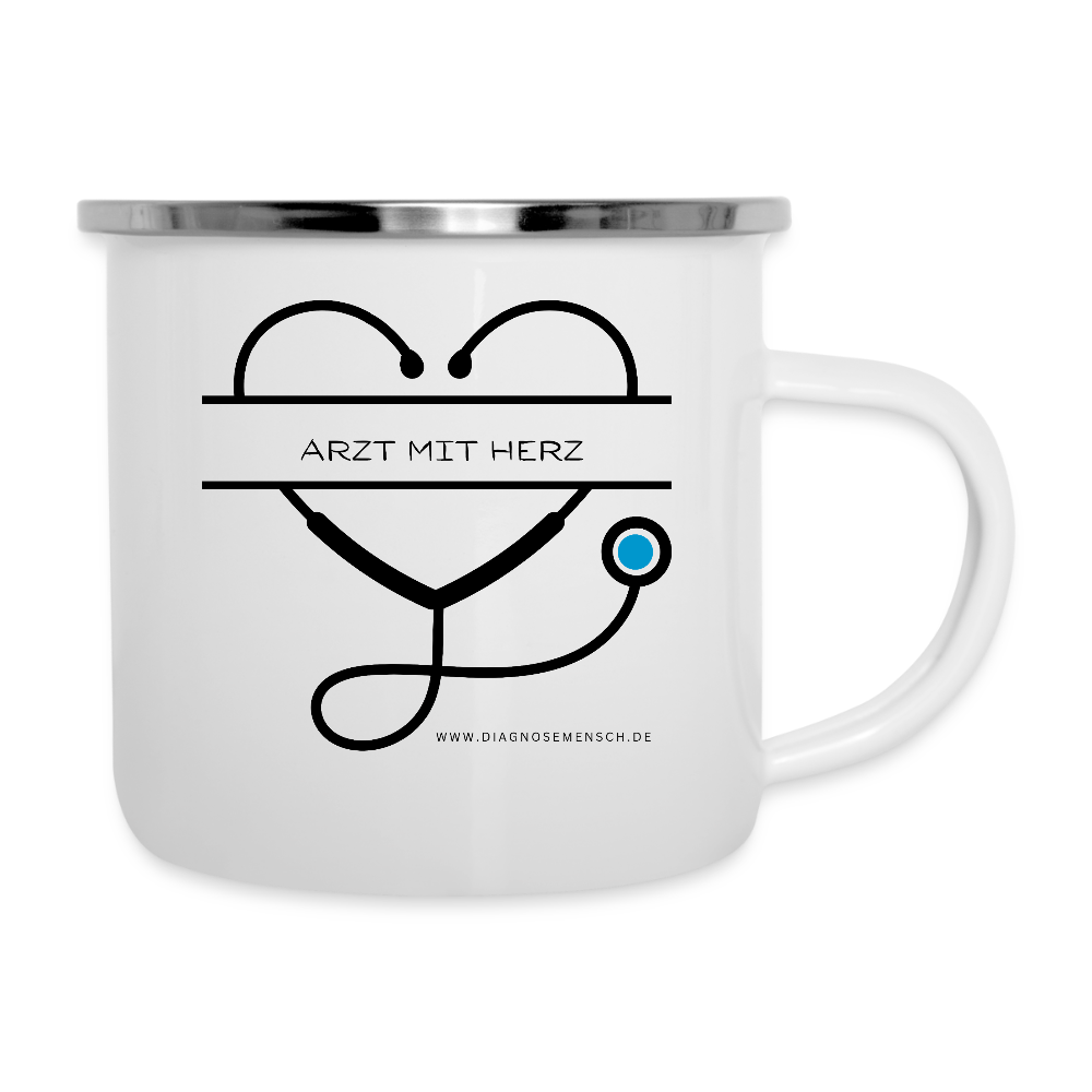 Emaille-Tasse "Arzt mit Herz" - Best Buddy - Weiß