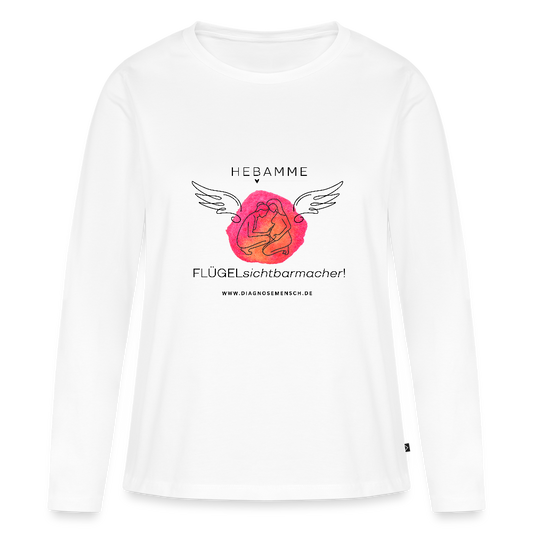 Frauen Premium Langarmshirt "Hebamme" - Best Buddy - Weiß