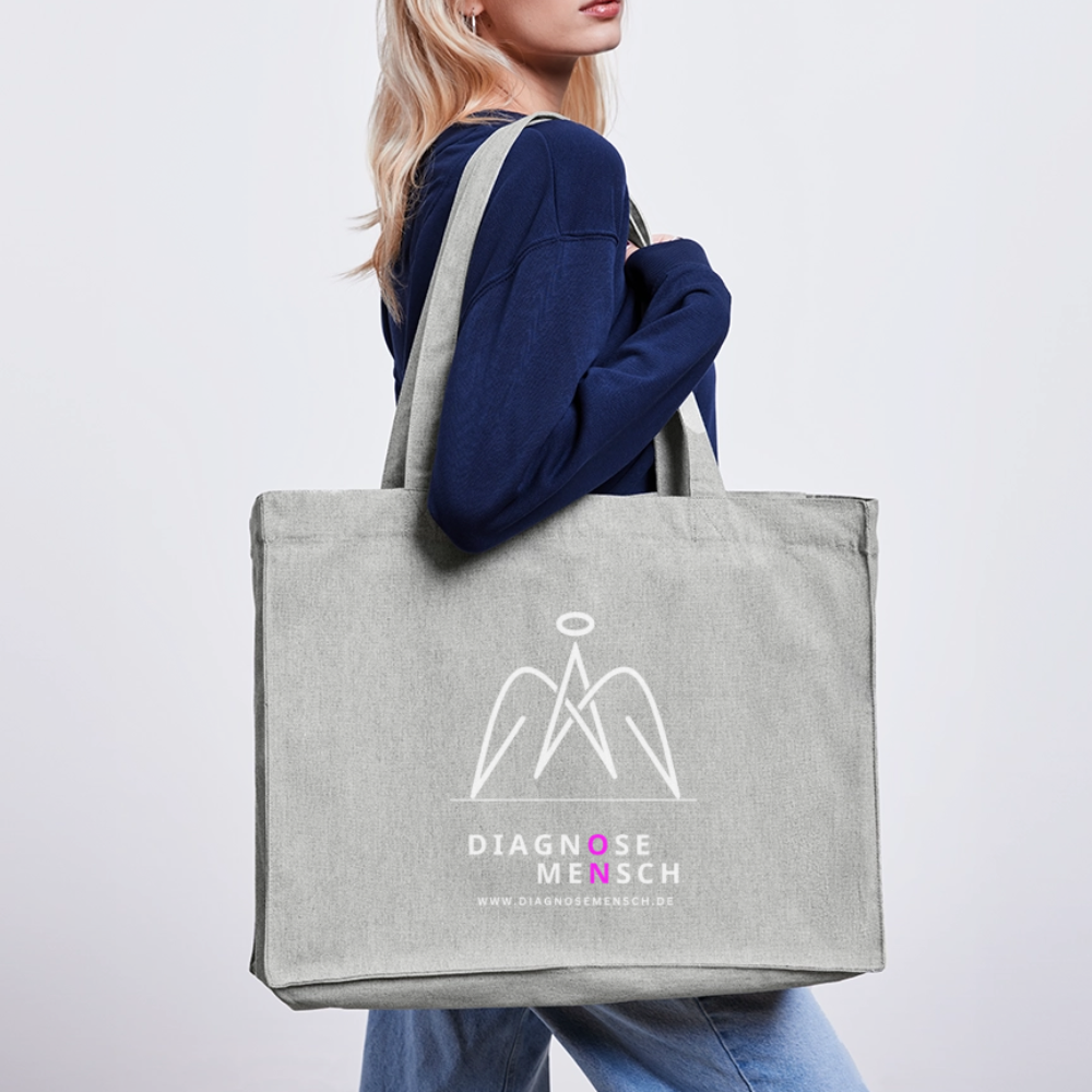 Recycelter Shopping Bag "Diagnose Mensch" - ON - Grau meliert