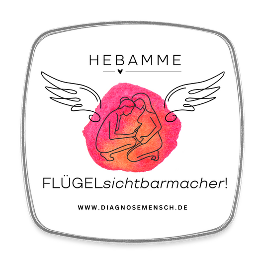 Viereckiger Kühlschrankmagnet "Flügel Hebamme" - Best Buddy - Weiß