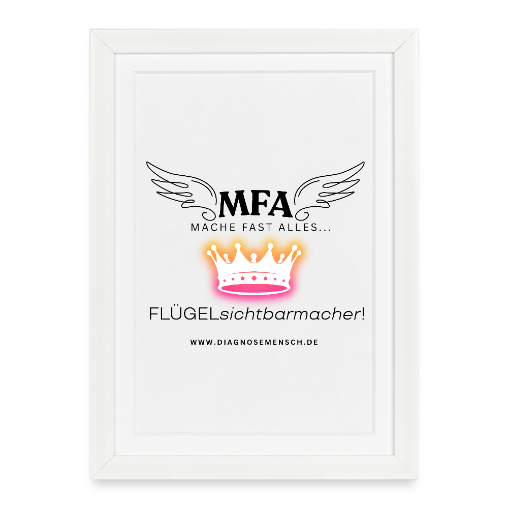 Gerahmtes Poster (27 × 37 cm) "MFA CROWN" - Best Buddy - Weiß