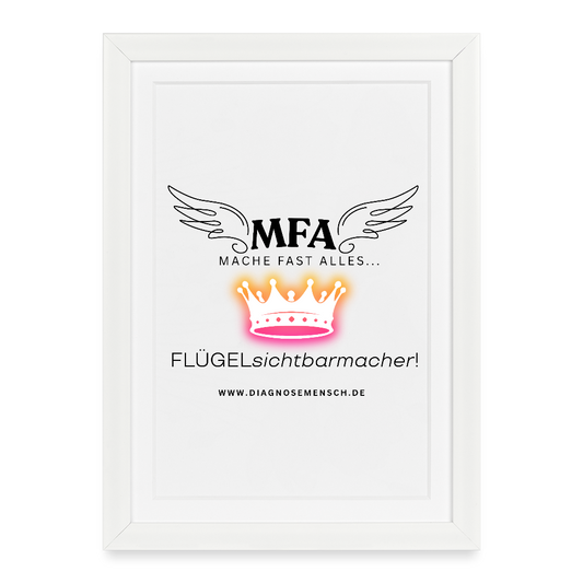 Gerahmtes Poster (27 × 37 cm) "MFA CROWN" - Best Buddy - Weiß