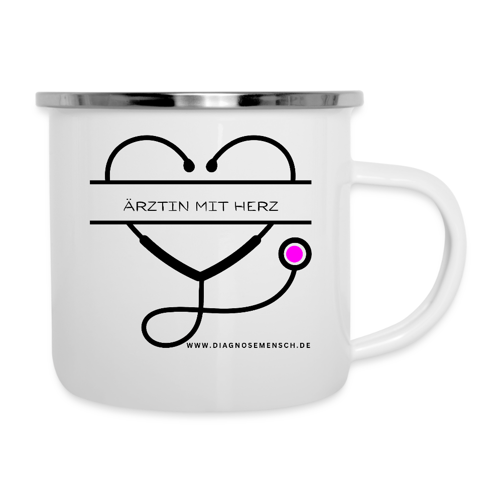 Emaille-Tasse "Ärztin mit Herz" - Best Buddy - Weiß