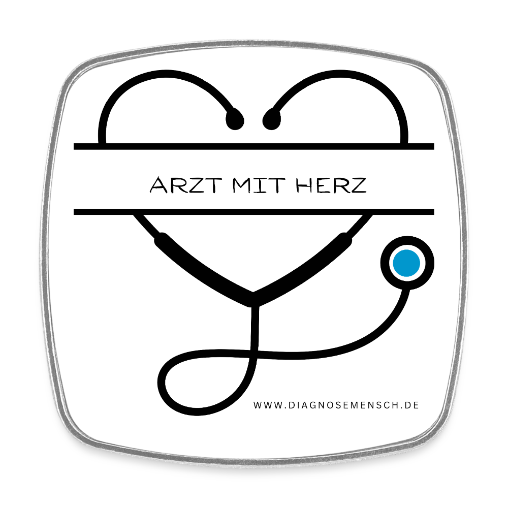 Viereckiger Kühlschrankmagnet "Arzt mit Herz" - Best Buddy - Weiß