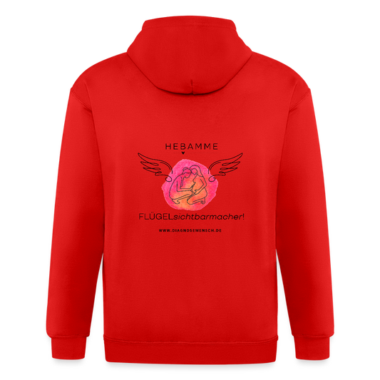 Unisex Heavyweight Kapuzenjacke "Hebamme" - Best Buddy - Rot