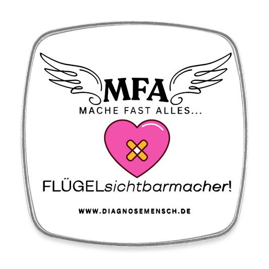 Viereckiger Kühlschrankmagnet "MFA HerzPflaster" - Best Buddy - Weiß