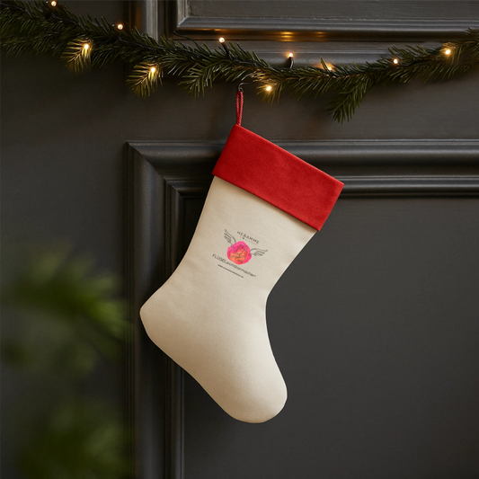 Leinen Weihnachtsstrumpf Hebamme" - Best Buddy - Natur/Rot
