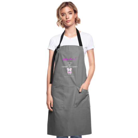 Kochschürze "I'm a smart patient" - Bad Girl - Grau/Schwarz