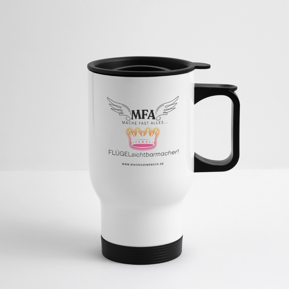 Thermobecher mit Tragegriff "MFA Crown" - Best Buddy - Weiß