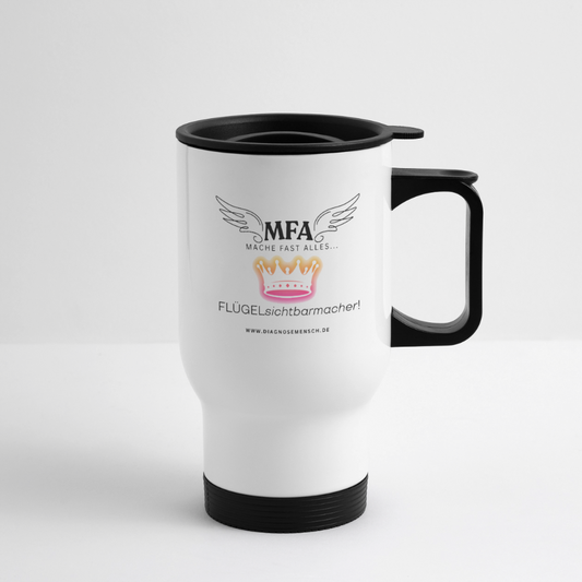 Thermobecher mit Tragegriff "MFA Crown" - Best Buddy - Weiß