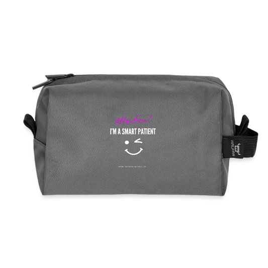 Recycelte Kulturtasche "I'm a smart patient" - Funny - Anthrazit