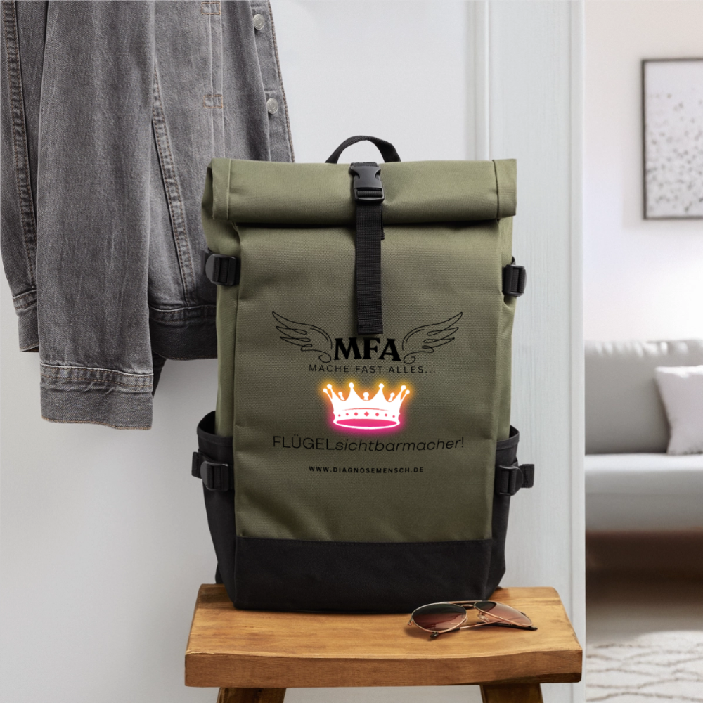Rolltop Rucksack "MFA CROWN" - Best Buddy - Olive/Schwarz