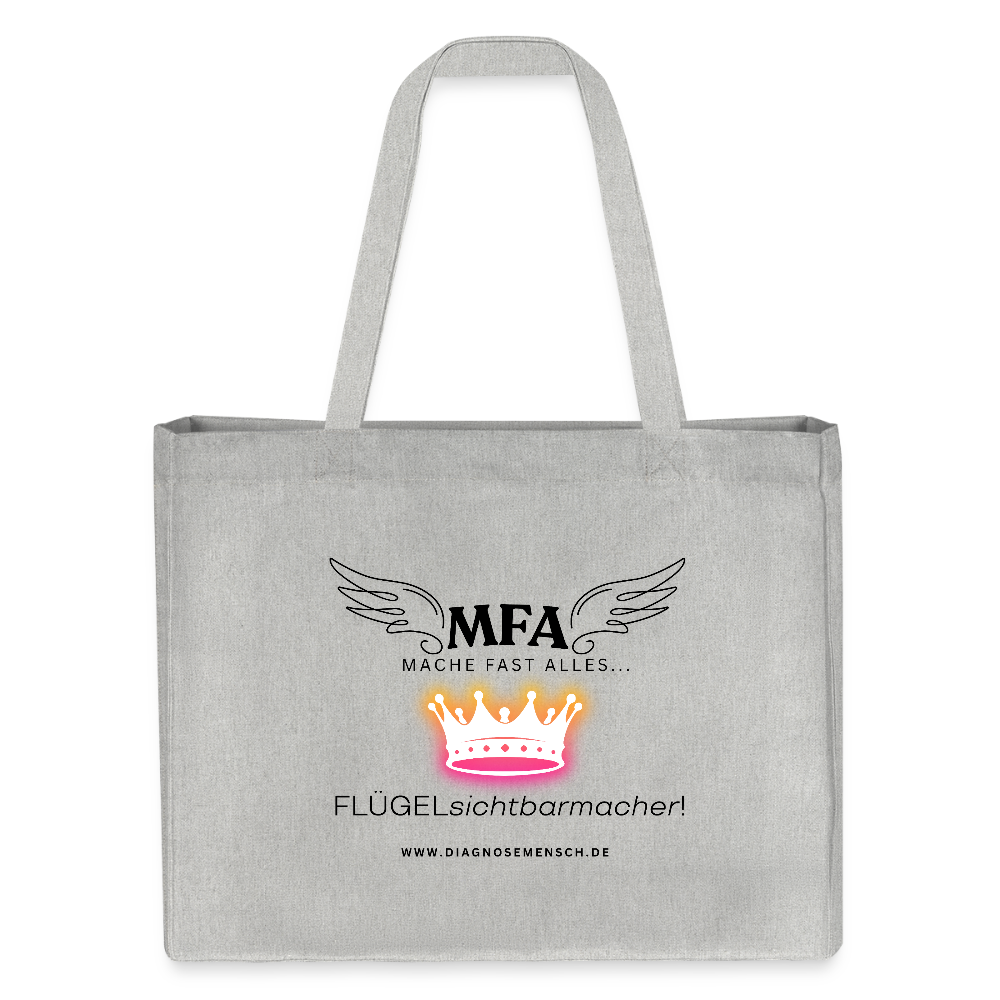 Shopping Bag recycelt XXL  "MFA CROWN" - Best Buddy - Grau meliert