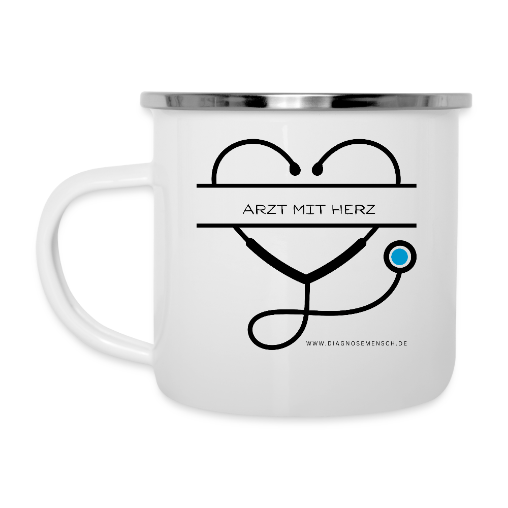 Emaille-Tasse "Arzt mit Herz" - Best Buddy - Weiß