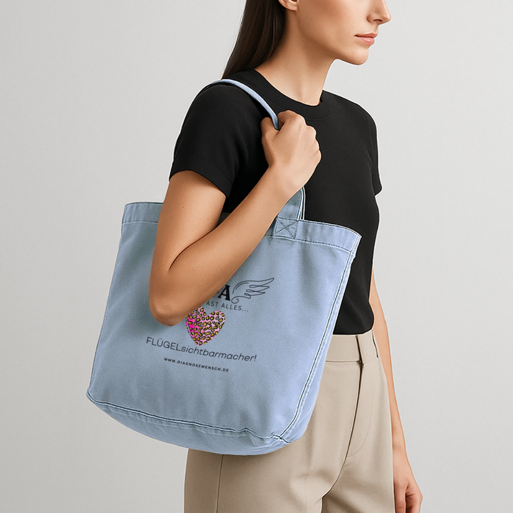 Vintage-Washed Shopper "MFA Leo" - Best Buddy - Vintage Blue