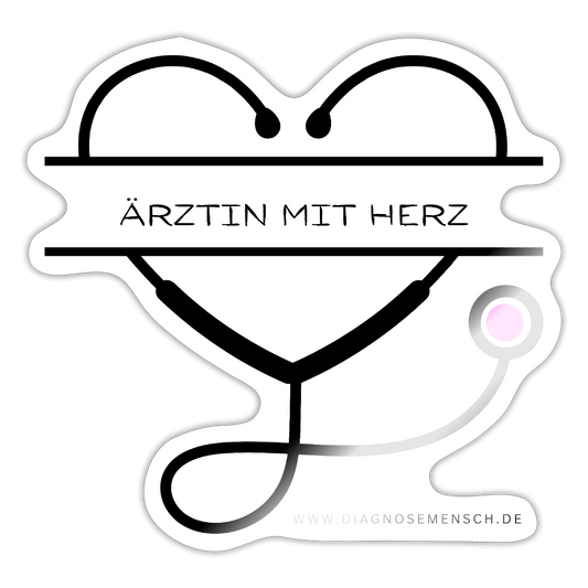 Sticker "Ärztin mit Herz" - Best Buddie - Weiß glänzend