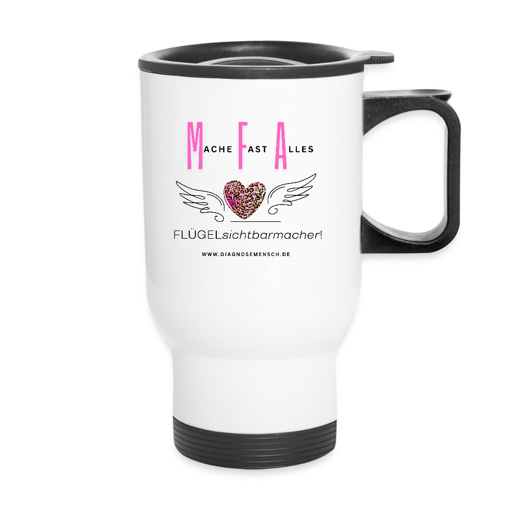 Thermobecher mit Tragegriff "MFA" - Best Buddy - Weiß
