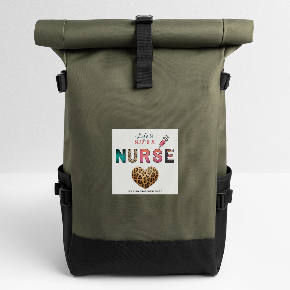 Rolltop Rucksack "Nurse" - Best Buddy - Olive/Schwarz