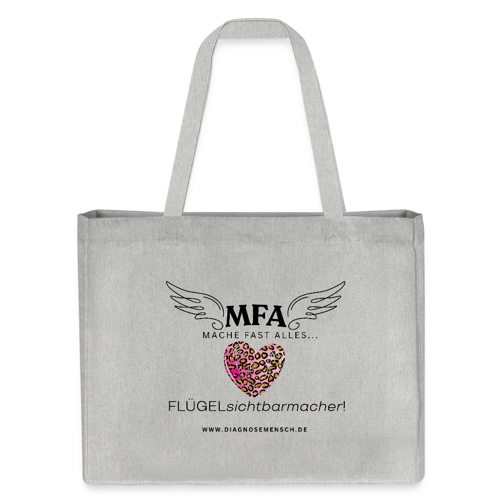 Shopping Bag XXL recycelt "MFA Leo" - Best Buddy - Grau meliert