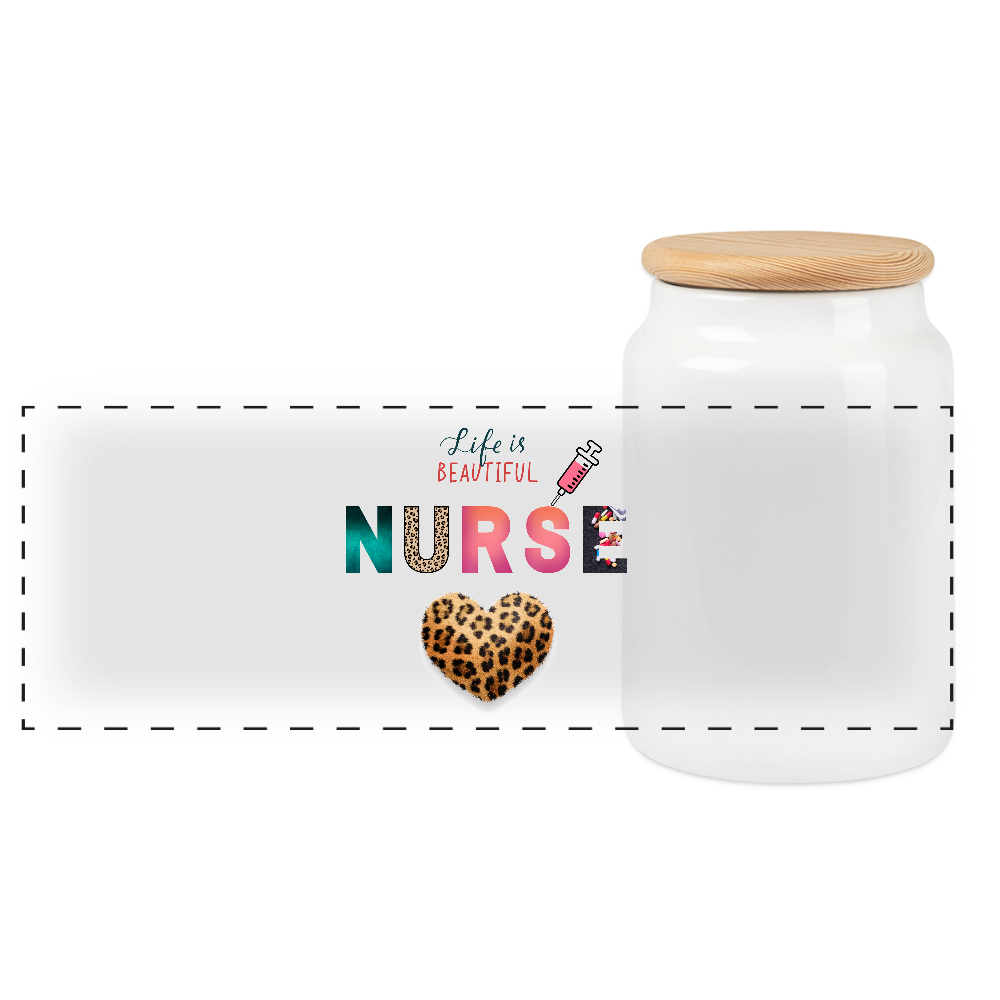 Keksdose mit Holzdeckel "Nurse" - Best Buddy - Weiß