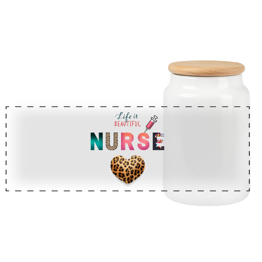 Keksdose mit Holzdeckel "Nurse" - Best Buddy - Weiß