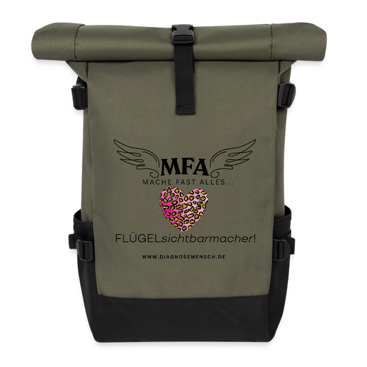 Rolltop Rucksack "MFA Leo" - Best Buddy - Olive/Schwarz