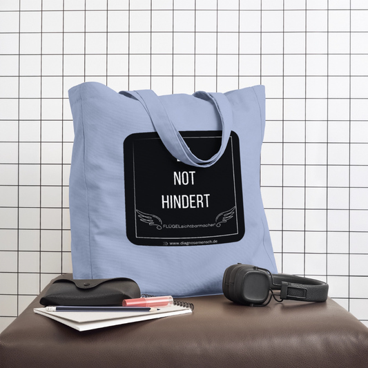 Midweight recycelter Stoffbeutel "BE NOT HINDERT - FLÜGELsichtbarmacher - Sky