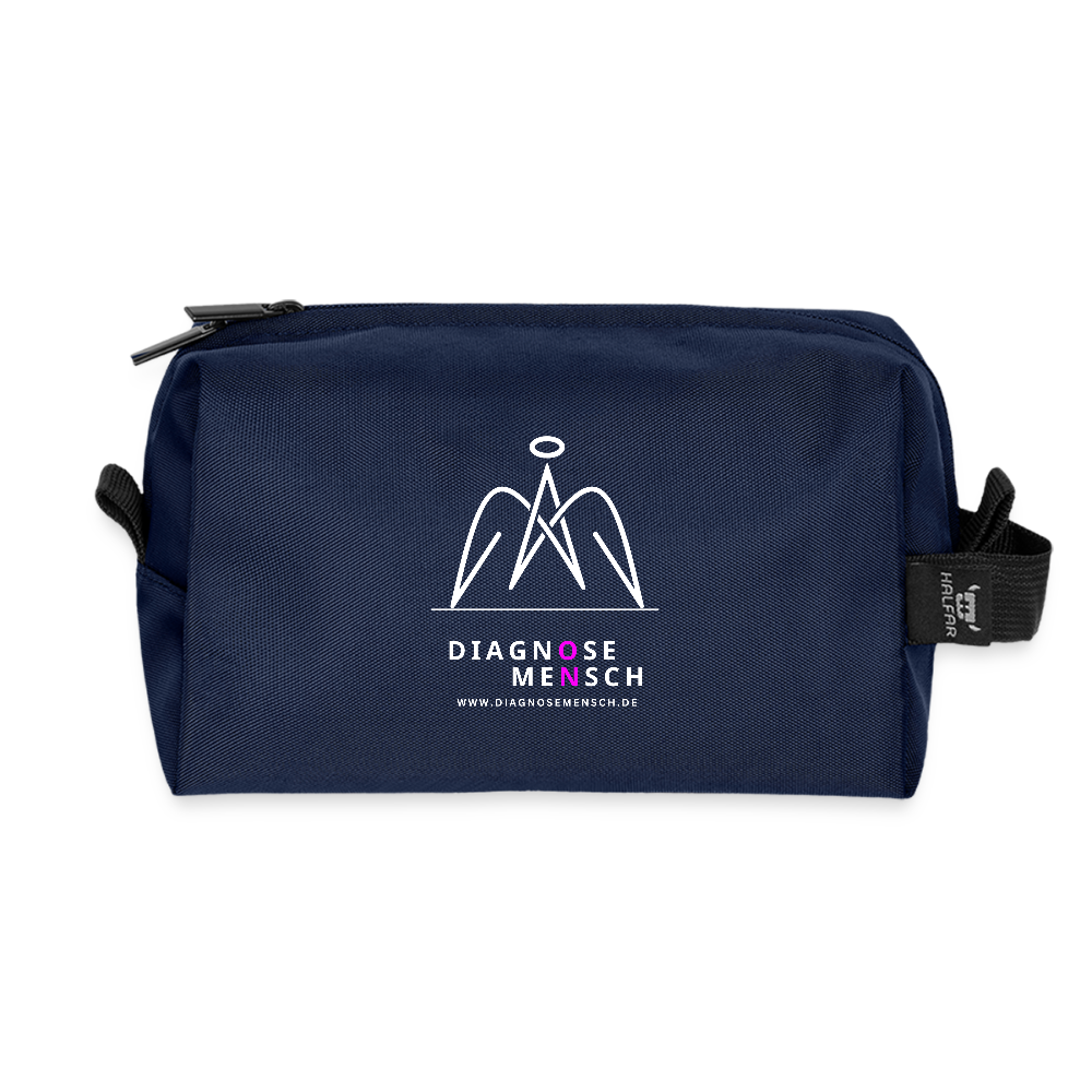 Recycelte Kulturtasche "Diagnose Mensch - ON" - Navy